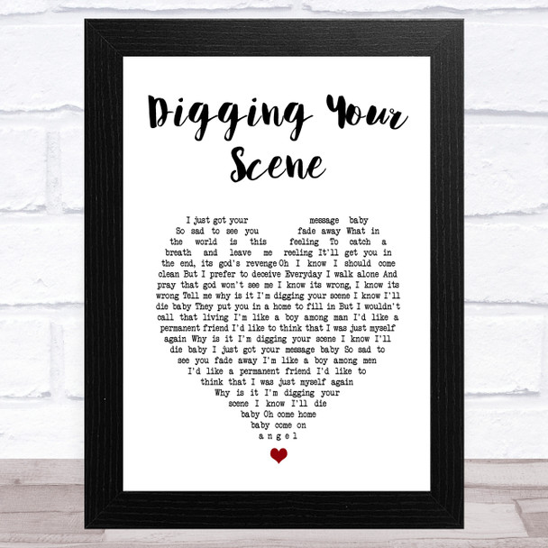 The Blow Monkeys Digging Your Scene White Heart Song Lyric Art Print