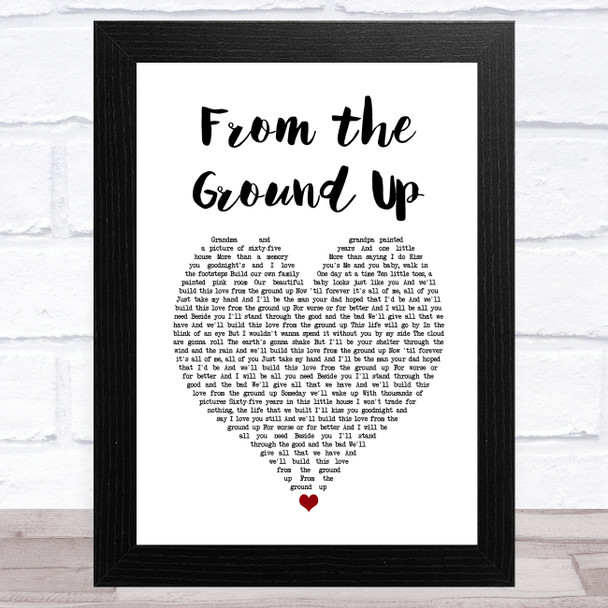 Caleb + Kelsey From the Ground Up White Heart Song Lyric Art Print