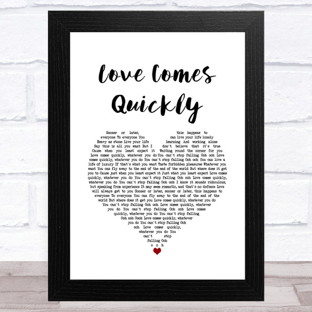 Pet Shop Boys Love Comes Quickly White Heart Song Lyric Art Print