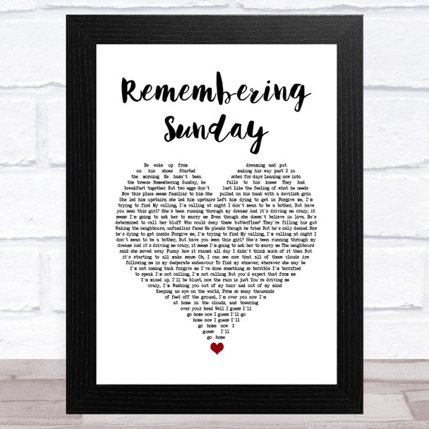 All Time Low Remembering Sunday White Heart Song Lyric Art Print