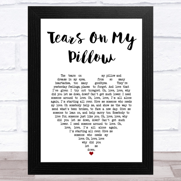 Donny Osmond Tears On My Pillow White Heart Song Lyric Art Print