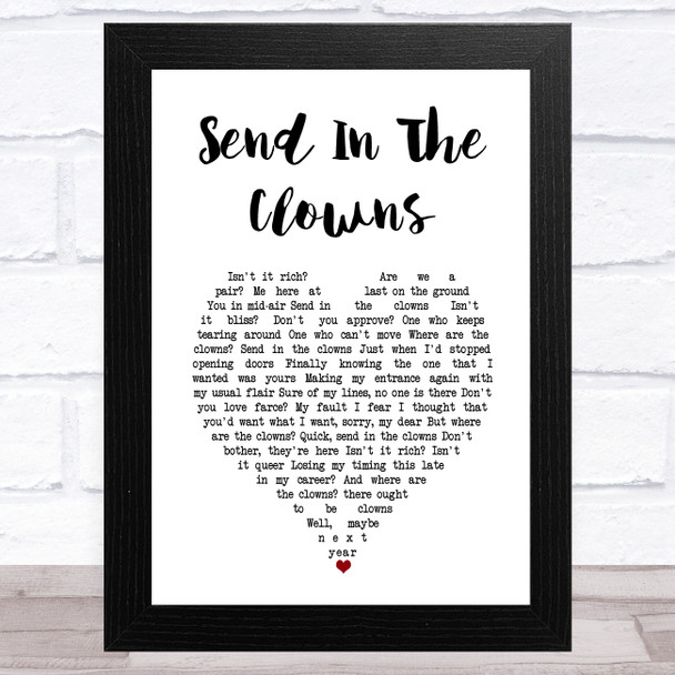 Cleo Laine Send In The Clowns White Heart Song Lyric Art Print