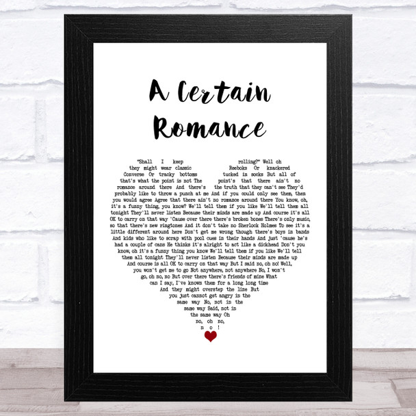 Arctic Monkeys A Certain Romance White Heart Song Lyric Art Print