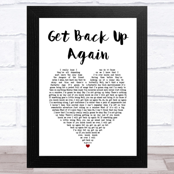 Anna Kendrick Get Back Up Again White Heart Song Lyric Art Print