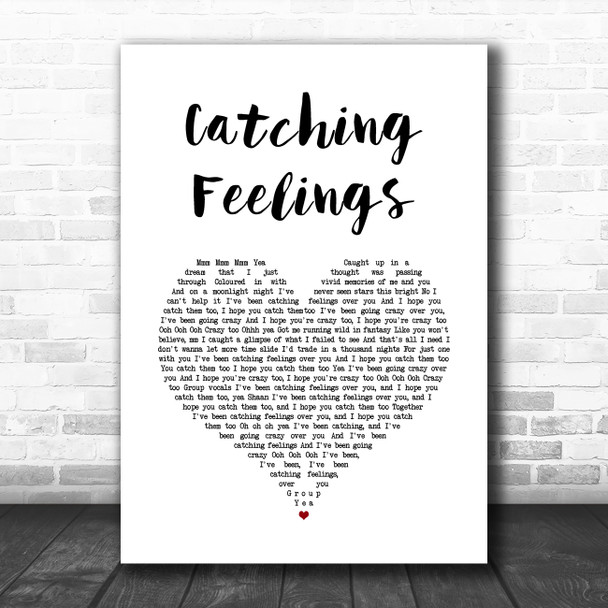 Drax Project Catching Feelings White Heart Song Lyric Art Print