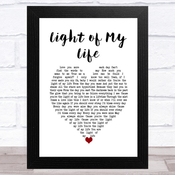 The James Hunter Six Light of My Life White Heart Song Lyric Art Print