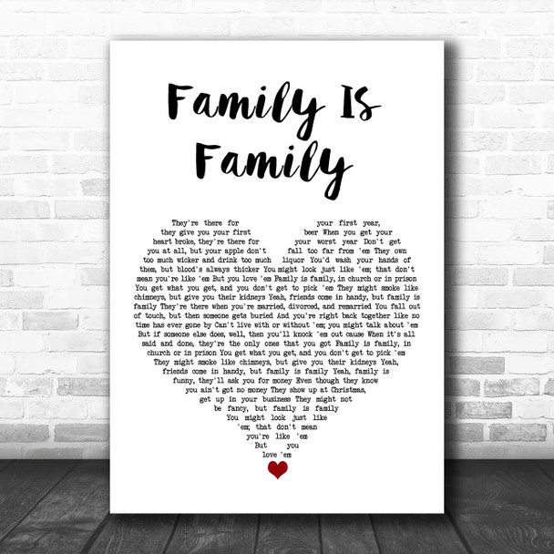 Kacey Musgraves Family Is Family White Heart Song Lyric Art Print