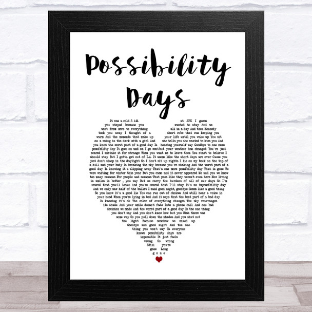 Counting Crows Possibility Days White Heart Song Lyric Art Print