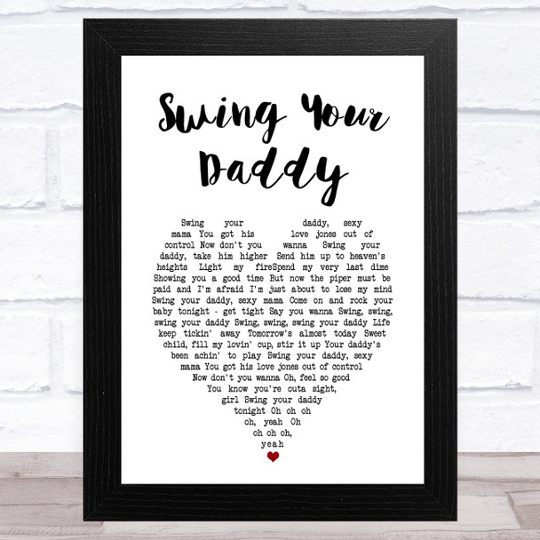 Jim Gilstrap Swing Your Daddy White Heart Song Lyric Art Print