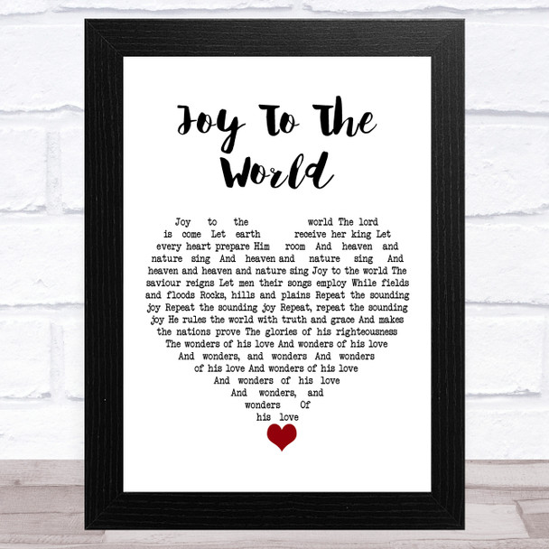 The Supremes Joy To The World White Heart Song Lyric Art Print