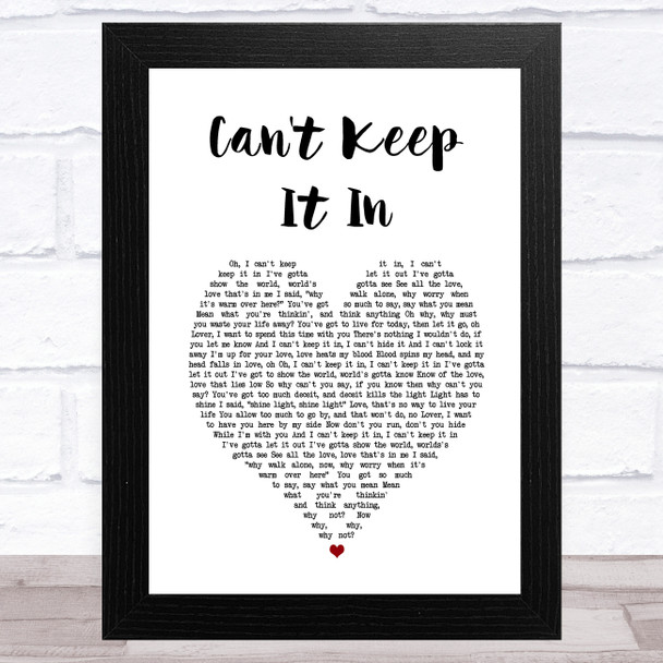 Cat Stevens Can't Keep It In White Heart Song Lyric Art Print