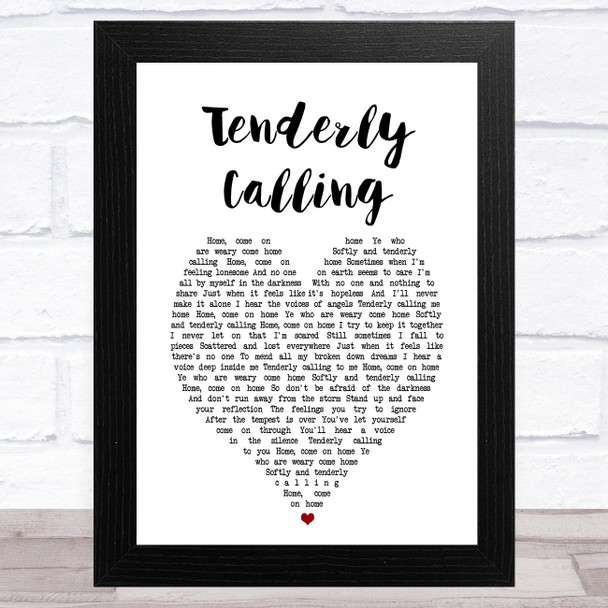 John Denver Tenderly Calling White Heart Song Lyric Art Print