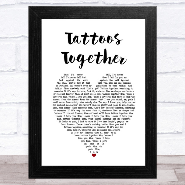 Lauv Tattoos Together White Heart Song Lyric Art Print