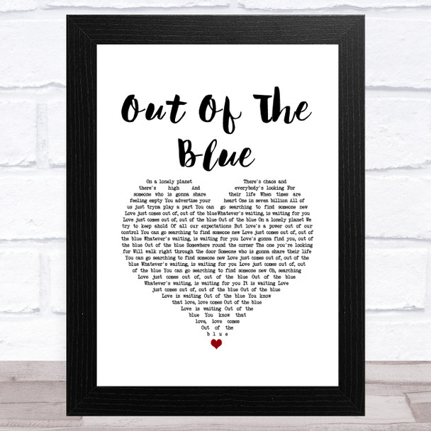 Mike + The Mechanics Out Of The Blue White Heart Song Lyric Art Print