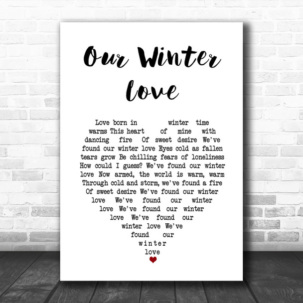 The Lettermen Our Winter Love White Heart Song Lyric Art Print