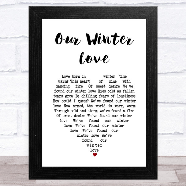 The Lettermen Our Winter Love White Heart Song Lyric Art Print