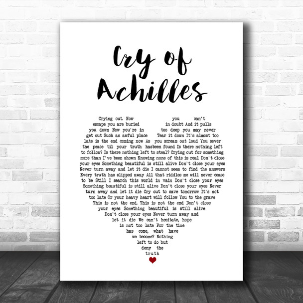 Alter Bridge Cry of Achilles White Heart Song Lyric Art Print