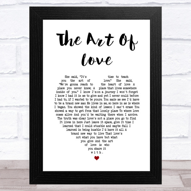 Neil Diamond The Art Of Love White Heart Song Lyric Art Print