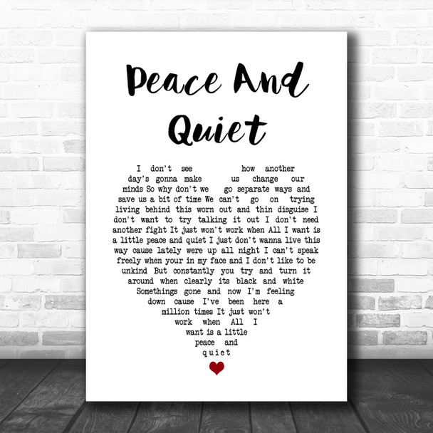 The Rifles Peace And Quiet White Heart Song Lyric Art Print