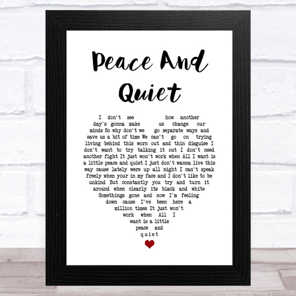 The Rifles Peace And Quiet White Heart Song Lyric Art Print