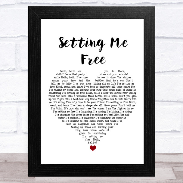 Beth Hart Setting Me Free White Heart Song Lyric Art Print