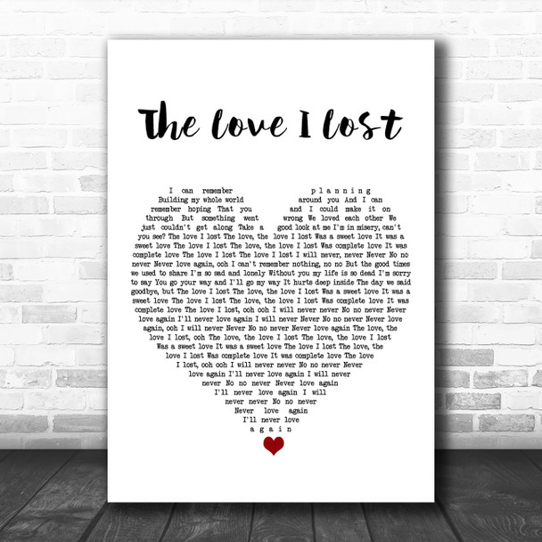 Sybil The Love I Lost White Heart Song Lyric Art Print