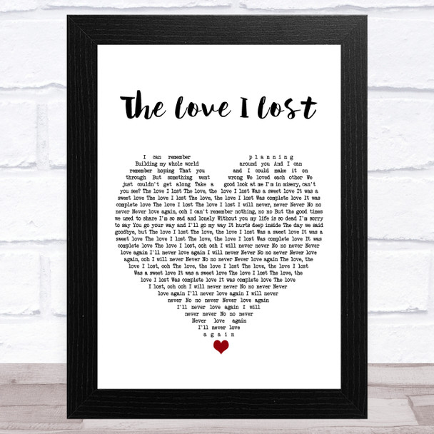 Sybil The Love I Lost White Heart Song Lyric Art Print