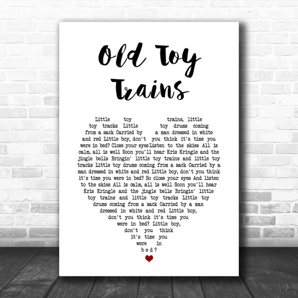 Glen Campbell Old Toy Trains White Heart Song Lyric Art Print