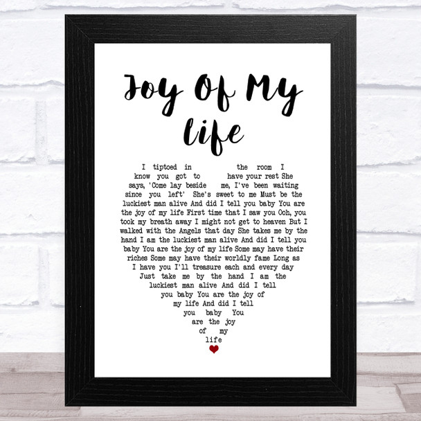 John Fogerty Joy Of My Life White Heart Song Lyric Art Print