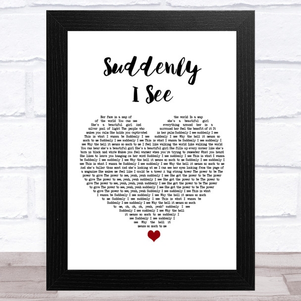 KT Tunstall Suddenly I See White Heart Song Lyric Art Print