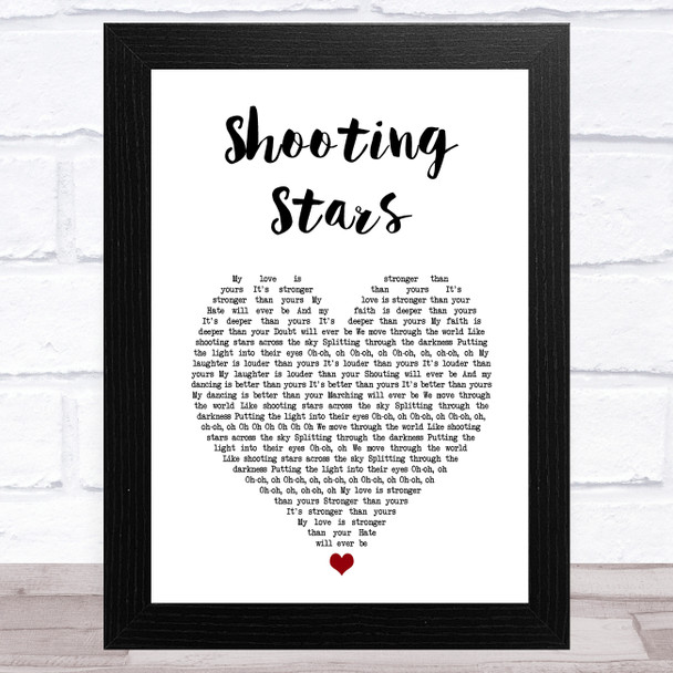 Rival Sons Shooting Stars White Heart Song Lyric Art Print