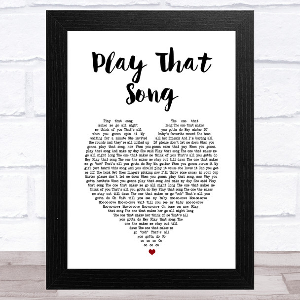 Train Play That Song White Heart Song Lyric Art Print