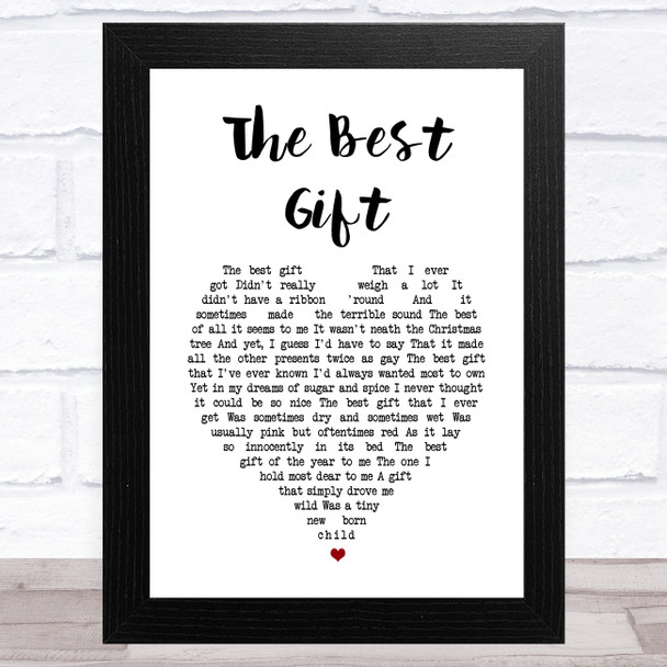 Barbra Streisand The Best Gift White Heart Song Lyric Art Print