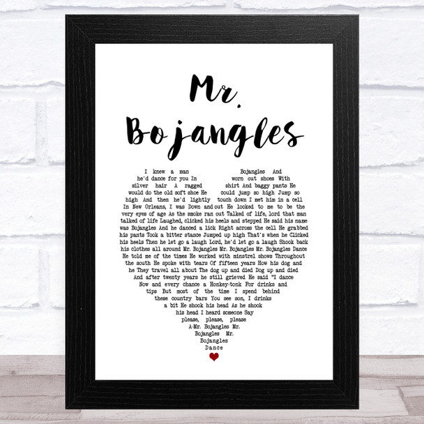 Sammy Davis Jr Mr. Bojangles White Heart Song Lyric Art Print