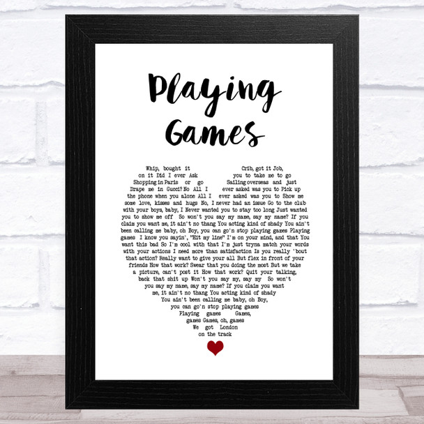 Summer Walker Playing Games White Heart Song Lyric Art Print