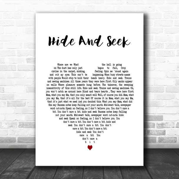 Imogen Heap Hide And Seek White Heart Song Lyric Art Print