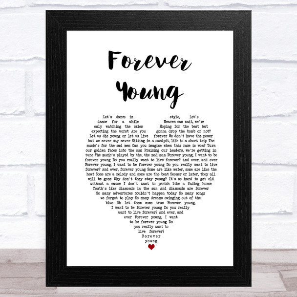 Becky Hill Forever Young White Heart Song Lyric Art Print