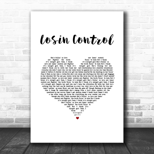 Russ Losin Control White Heart Song Lyric Art Print