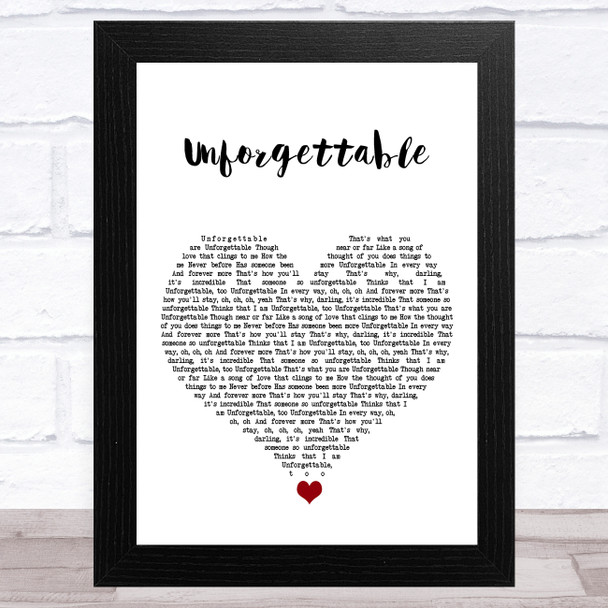 Sia Unforgettable White Heart Song Lyric Art Print