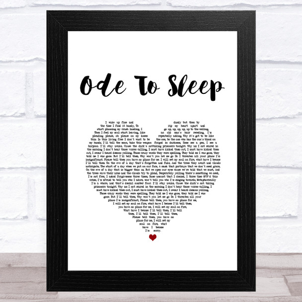 Twenty One Pilots Ode To Sleep White Heart Song Lyric Art Print
