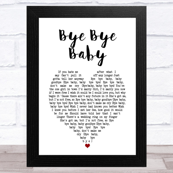 Bay City Rollers Bye Bye Baby White Heart Song Lyric Art Print