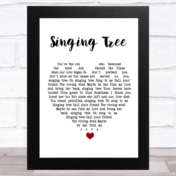 Elvis Presley Singing Tree White Heart Song Lyric Art Print