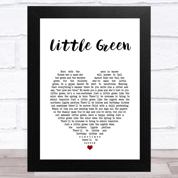 Joni Mitchell Little Green White Heart Song Lyric Art Print