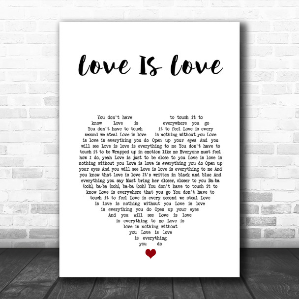 Culture Club Love Is Love White Heart Song Lyric Art Print