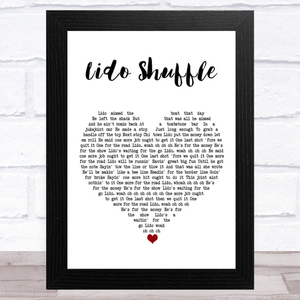 Boz Scaggs Lido Shuffle White Heart Song Lyric Art Print