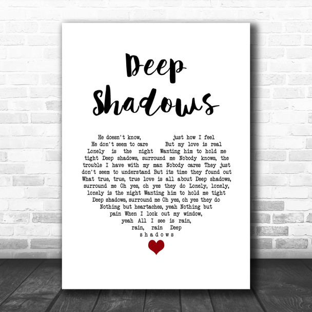 Little Ann Deep Shadows White Heart Song Lyric Art Print