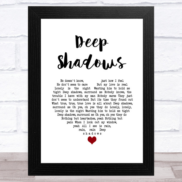 Little Ann Deep Shadows White Heart Song Lyric Art Print