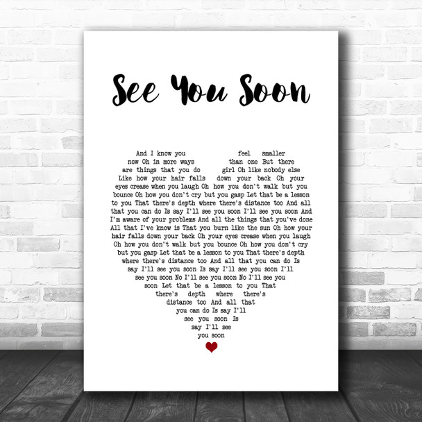 Amber Run See You Soon White Heart Song Lyric Art Print