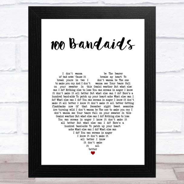 Faouzia 100 Bandaids White Heart Song Lyric Art Print