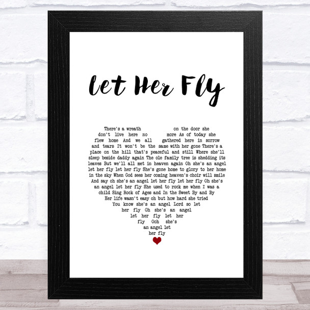 Loretta Lynn, Dolly Parton & Tammy Wynette Let Her Fly White Heart Song Lyric Art Print